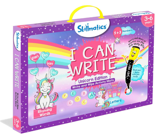 Skillmatics I Can Write Unicorns - 再利用可能な就学前学習アクティビティ、教育玩具とゲーム、新学期用品、学生、子供、幼児（3、4、5、6歳）、マルチカラー