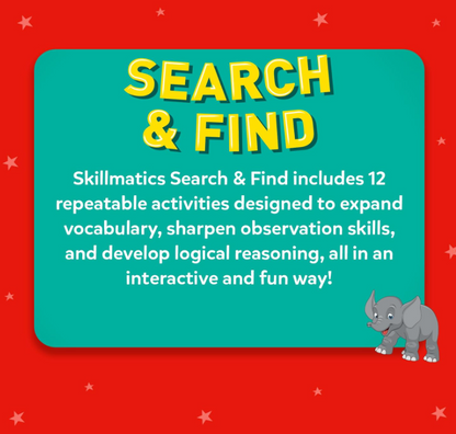 Skillmatics 検索と発見教育アクティビティ - 再利用可能な就学前学習ゲーム。おもちゃ、アート、クラフトが好きな幼児や子供に最適。語彙力を養い、3歳、4歳、5歳、6歳へのギフト。