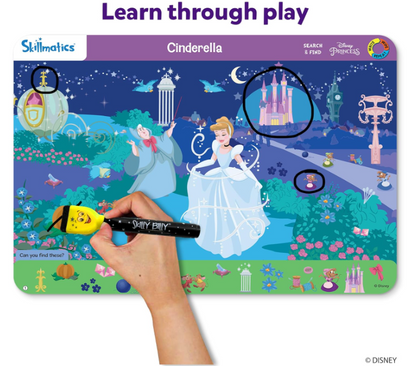 Skillmatics ディズニープリンセスを探して見つける教育ゲーム - 再利用可能な就学前学習アクティビティ。おもちゃ、アート、クラフトが大好きな幼児や子供に最適。3歳、4歳、5歳、6歳の男の子と女の子へのギフト。