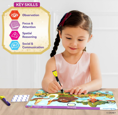 Skillmatics ディズニープリンセスを探して見つける教育ゲーム - 再利用可能な就学前学習アクティビティ。おもちゃ、アート、クラフトが大好きな幼児や子供に最適。3歳、4歳、5歳、6歳の男の子と女の子へのギフト。