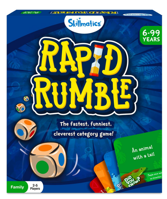 Skillmatics Rapid Rumble - 子供、ティーン、大人向けのテンポの速いボードゲーム。家族でゲームナイトを楽しんだり、知育玩具として遊べます。素早い思考力を必要とするカードゲーム。6歳、7歳、8歳、9歳以上のお子様へのギフトに。