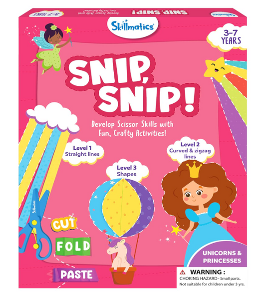 Skillmatics ペーパーシザースキルアクティビティブック - Snip Snip 未就学児向け25の楽しい切り絵＆クリエイティブアクティビティ 子供に安全なハサミ2本付き 細かい運動能力育成クラフトキット ギフト 3～7歳 マルチカラー