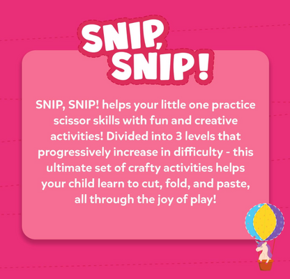 Skillmatics ペーパーシザースキルアクティビティブック - Snip Snip 未就学児向け25の楽しい切り絵＆クリエイティブアクティビティ 子供に安全なハサミ2本付き 細かい運動能力育成クラフトキット ギフト 3～7歳 マルチカラー