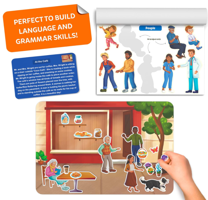 Skillmatics アクティビティキット - クリエイティブなストーリーテリングとスキル構築、150枚以上の再利用可能なステッカー付き、教育的、散らからない楽しい、幼稚園・保育園のおもちゃ、3歳、4歳、5歳、6歳、7歳のお子様へのギフト