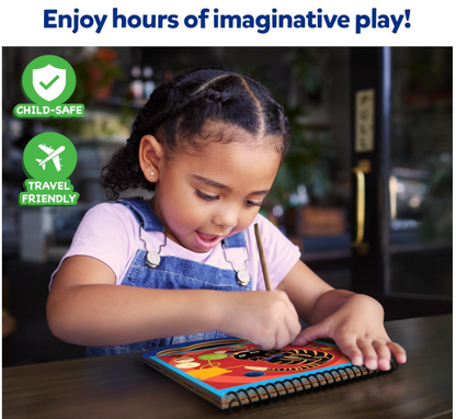 Skillmatics 子供用スクラッチアートブック - 動物、クラフトキット＆用品、30枚以上のスクラッチステッカー、旅行用おもちゃ、DIYキット、3歳、4歳、5歳、6歳、7歳、8歳の男の子と女の子へのギフト、マルチカラー