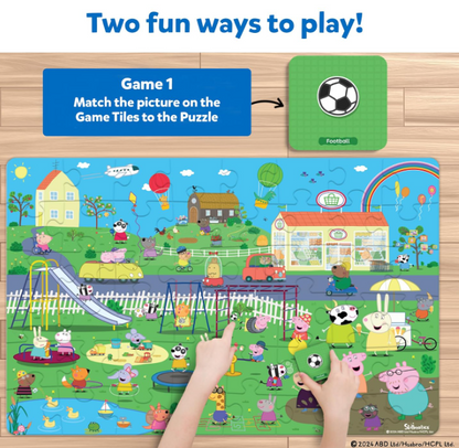 Skillmatics Piece & Play パズル（水中の生きもの）は、2×3フィートの巨大パズルとゲームが一体になった知育玩具です。48ピースの大きくて扱いやすいパズルで楽しく組み立て、2種類のさがし遊びで水中生物について学べます。3〜7歳の子どもへのギフトに最適です。