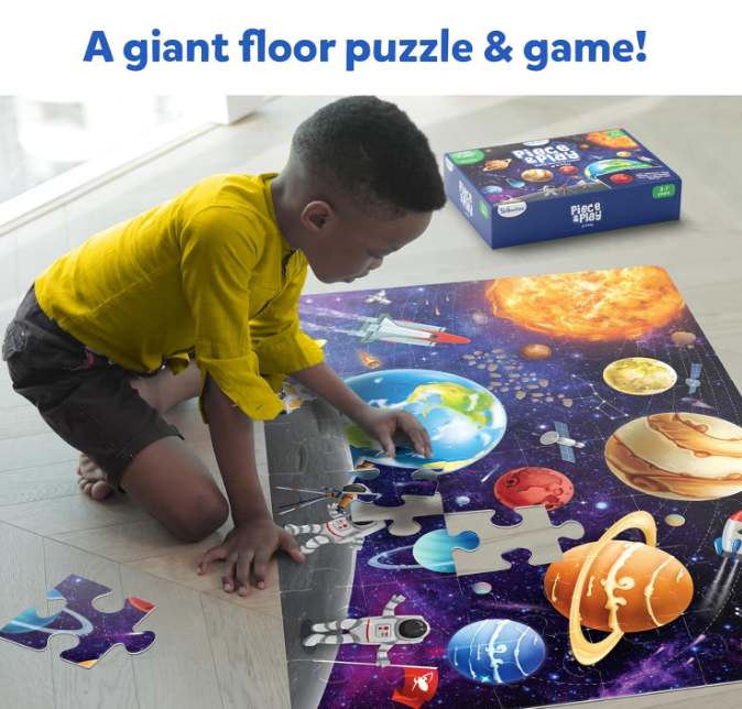 Skillmatics フロアパズル＆ゲーム - ピース＆プレイスペース、ジグソーパズル＆幼児向けパズル、知育玩具、3歳、4歳、5歳、6歳、7歳の男の子＆女の子へのギフト（48ピース、2 x 3フィート）