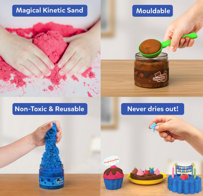 Skillmatics Sandeezy ごっこ遊び デザートセット – 型、道具、トッピング付きサンドプレイセット、子供用感覚玩具、無毒、汚れなし、創造的な室内アクティビティ、3、4、5、6、7歳