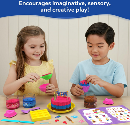 Skillmatics Sandeezy ごっこ遊び デザートセット – 型、道具、トッピング付きサンドプレイセット、子供用感覚玩具、無毒、汚れなし、創造的な室内アクティビティ、3、4、5、6、7歳