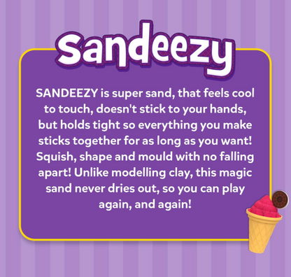 Skillmatics Sandeezy ごっこ遊び アイスクリームパーラーセット – 型、道具、トッピング付き砂遊びセット、子供用感覚玩具、無毒、汚れなし、創造的な室内アクティビティ、3、4、5、6、7歳