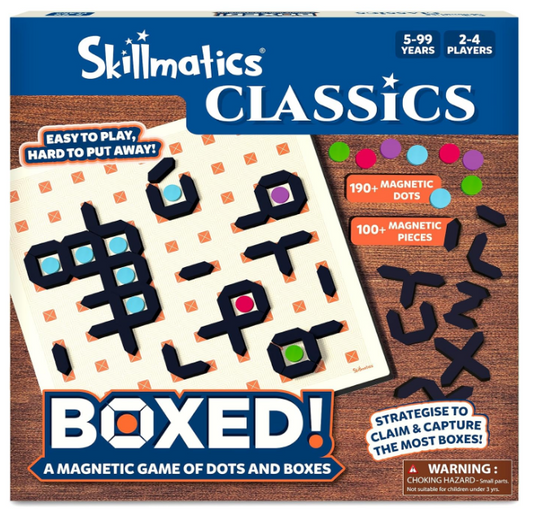 Skillmatics マグネティック ドット＆ボックスゲーム – ゲームナイトや旅行に最適なクラシックなファミリー戦略ボードゲーム。子供、ティーン、大人が楽しめるマグネット式ゲーム。対象年齢5歳、6歳、7歳以上。2～4人で遊べます。